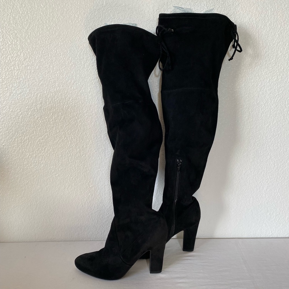 Black Over The Knee Heeled Boots